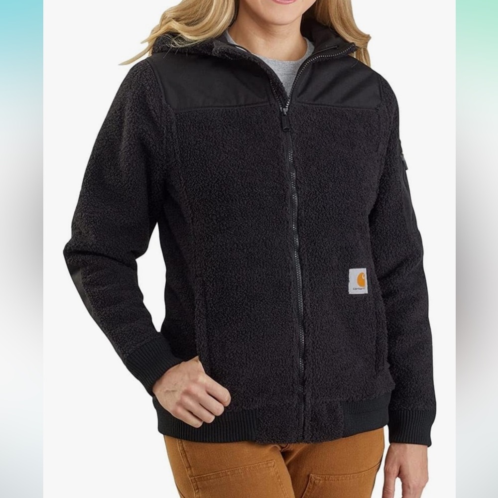 NWT Carhartt Yukon Extremes windfighter fleece active jacket, Sherpa. Black M